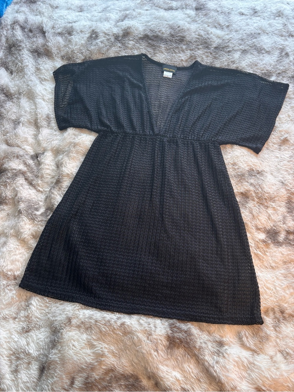 Jordan Taylor Black Knit Swim Coverup with V-Neck